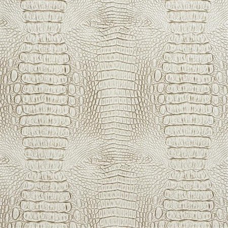 FINE-LINE 54 in. Wide White And Gray; Crocodile Faux Leather Vinyl Fabric FI266550